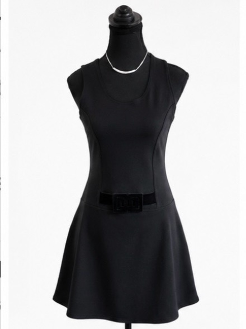 JUS D’ORANGE Black Fit & Flare Belted Dress Size Small